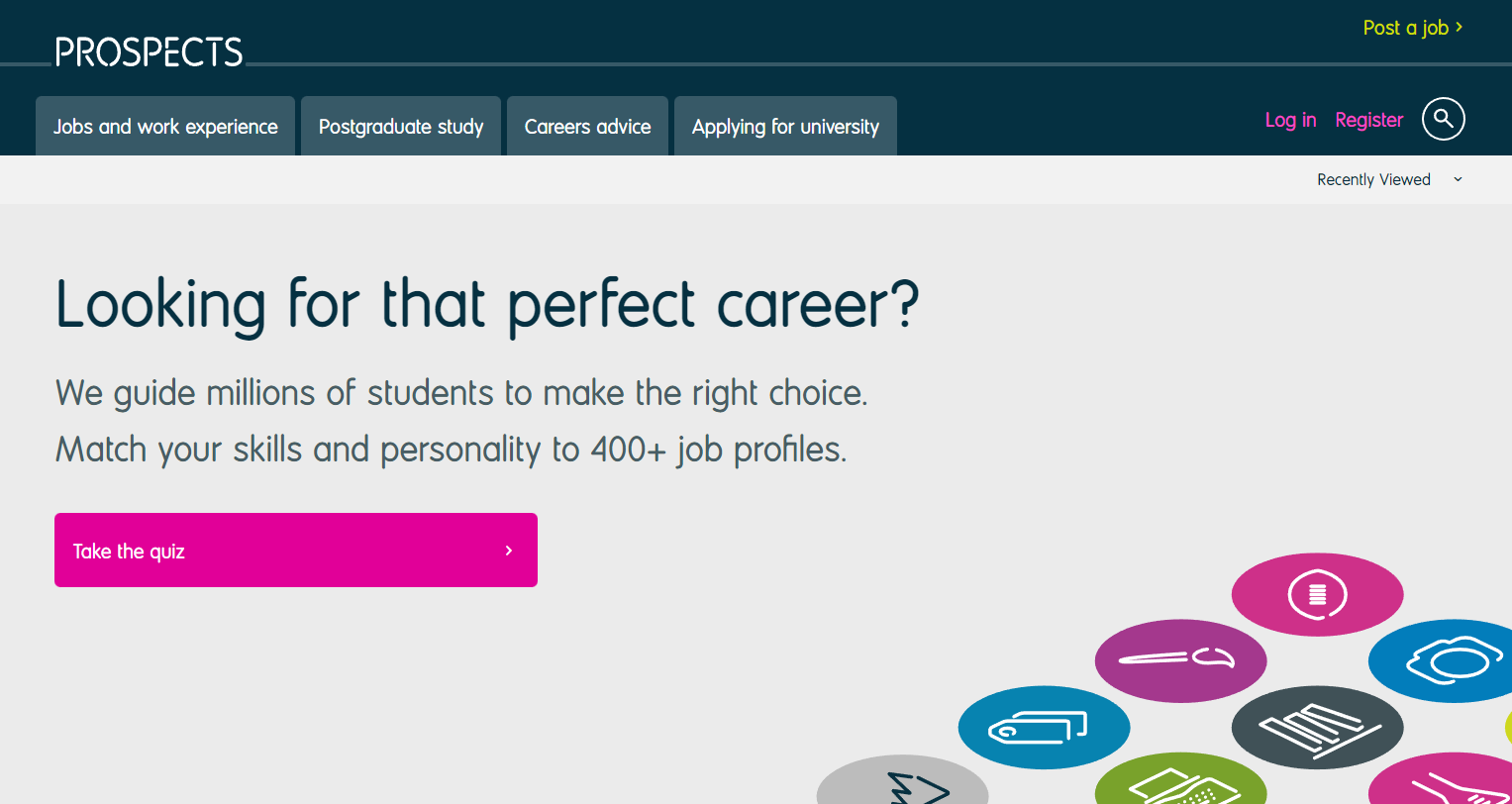 Prospects Job Site Screenshot