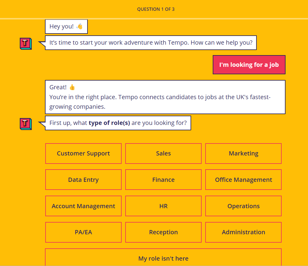 Tempo Job Site Screenshot