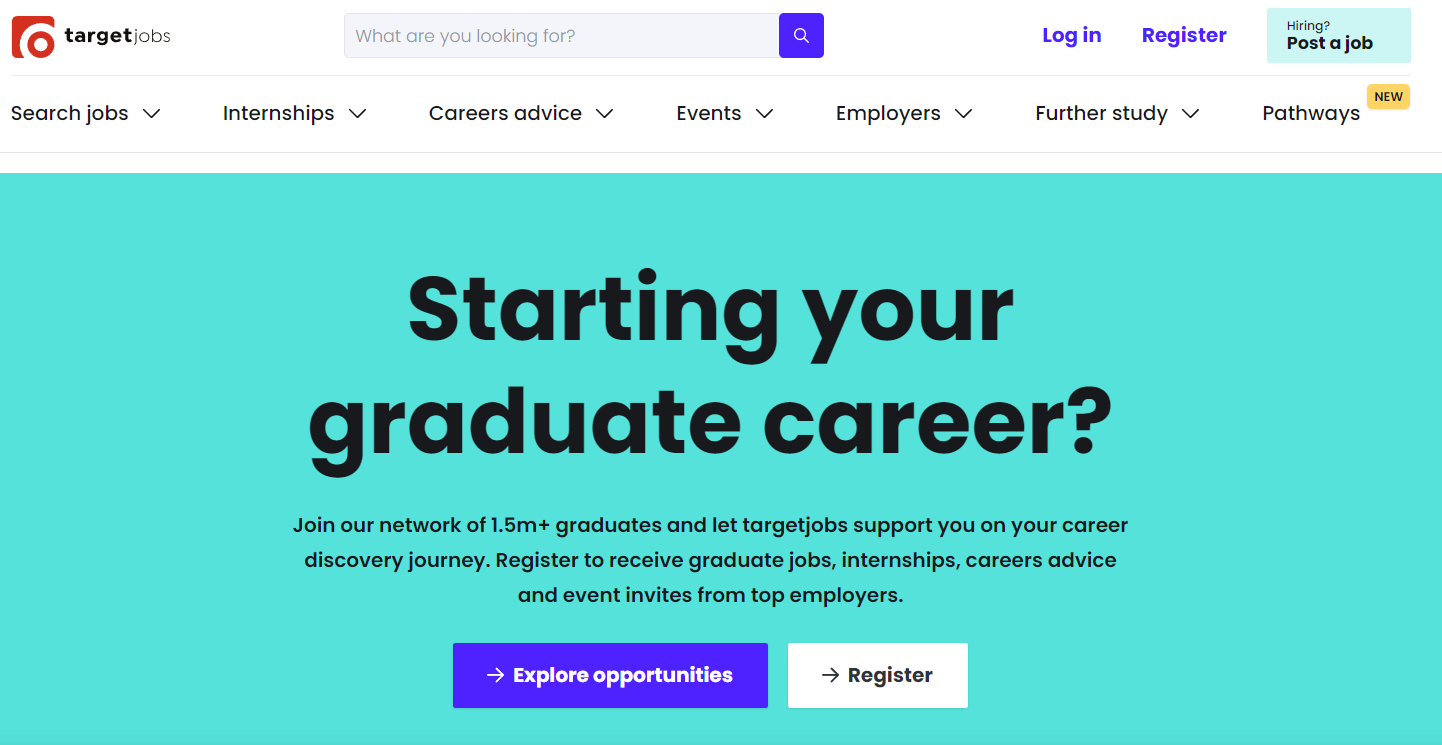 TargetJobs Job Site Screenshot
