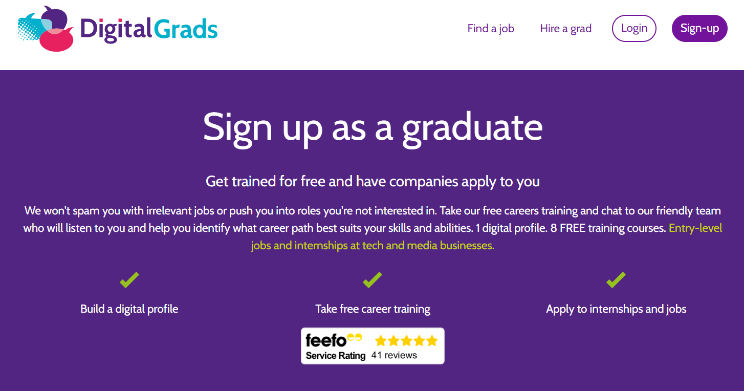 DigitalGrads Job Site Screenshot
