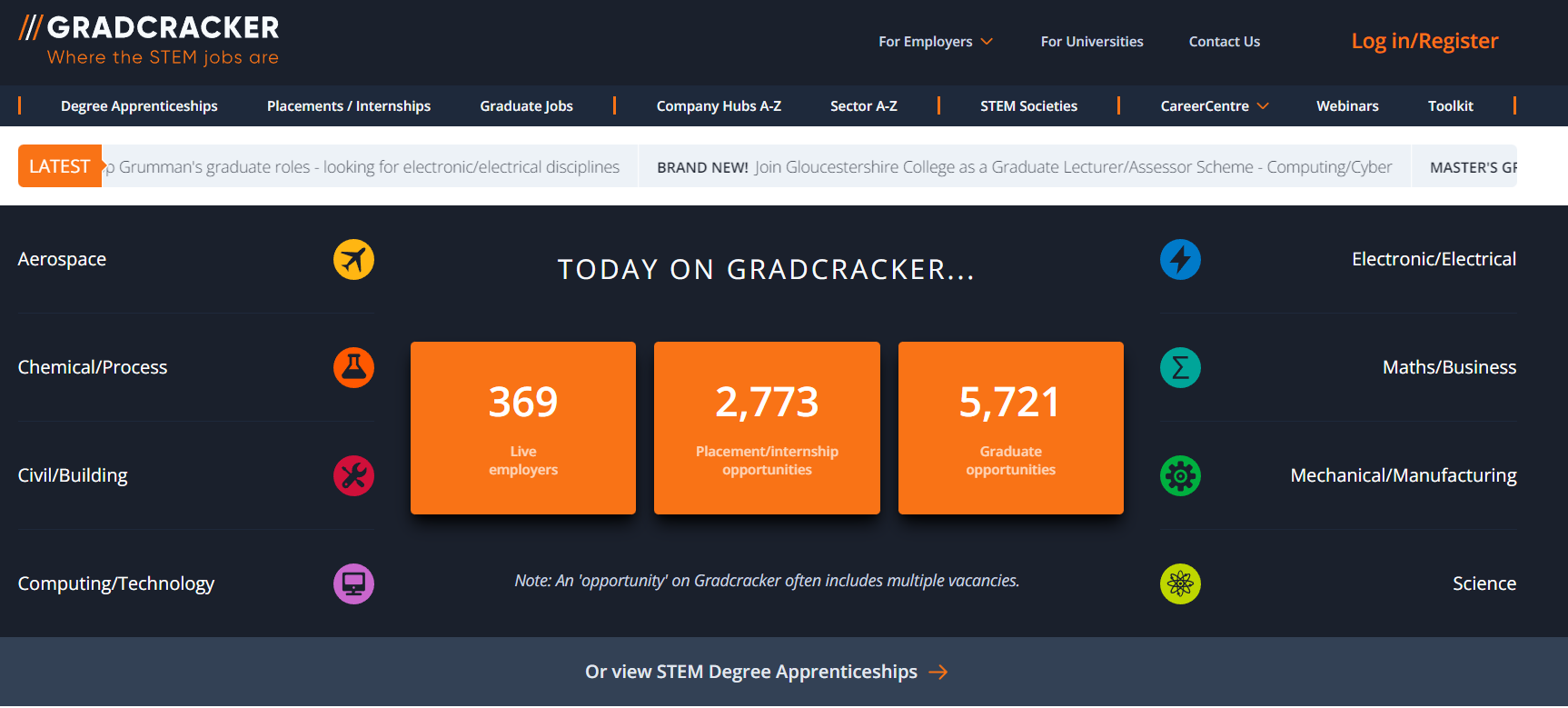 Gradcracker Job Site Screenshot